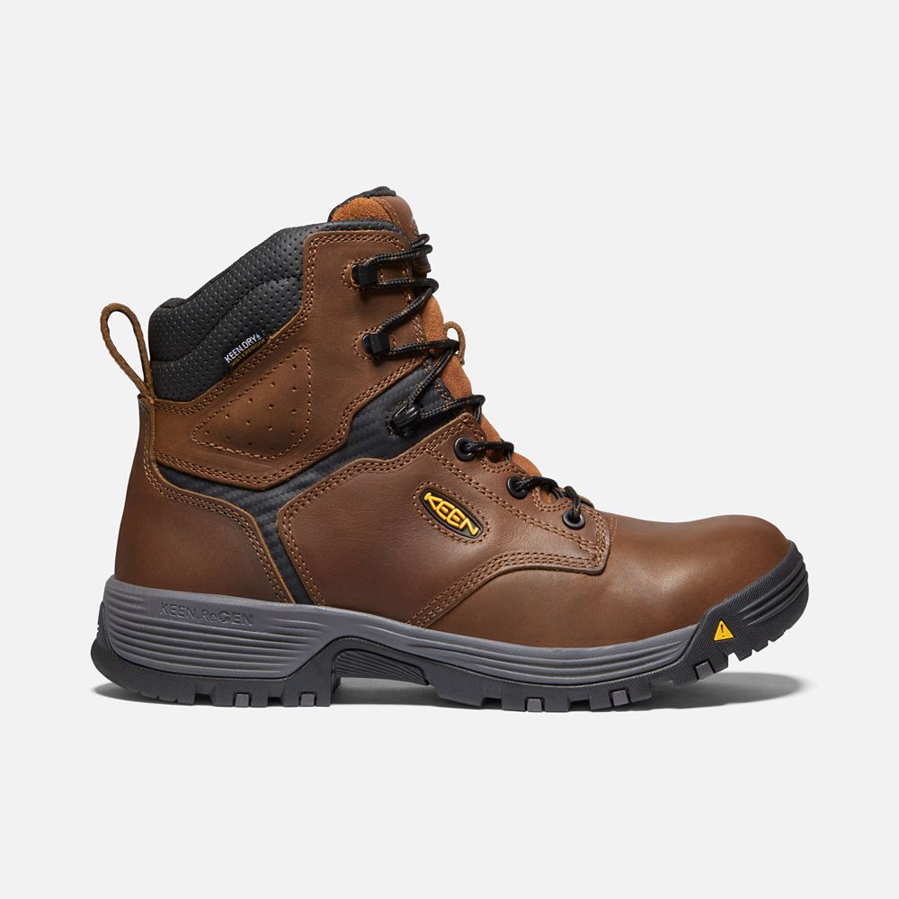 Botas de Trabajo Keen Mexico Marrom - Hombre Chicago 6\" Waterproof (Carbon-Fiber Toe) - RH5864170